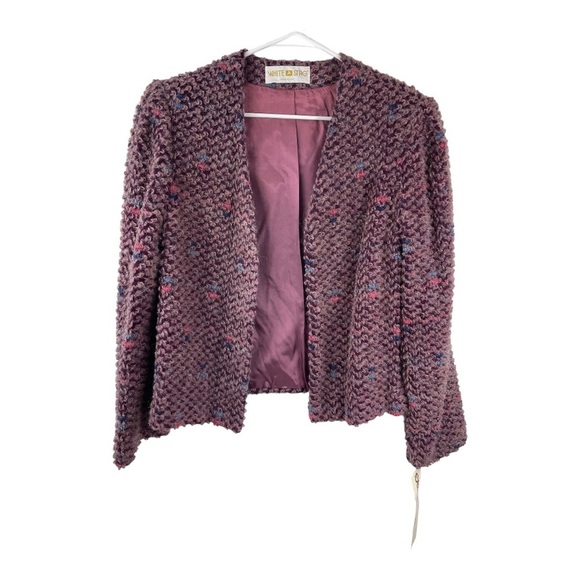 NWT Vintage 60s 70s White Stag Mohair Loop Knit Sweater Jacket Blazer Sz medium - Picture 1 of 7